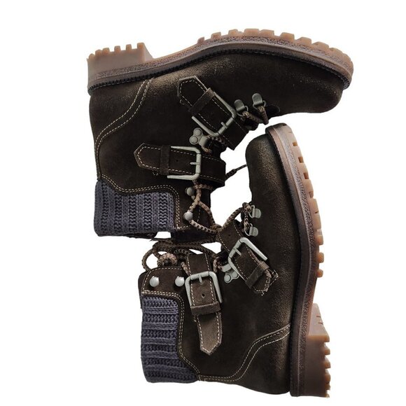 Bos & Co Corral Shoes Women's 38 7.5 Brown Waterproof Suede Boots Lace Up - Picture 7 of 10